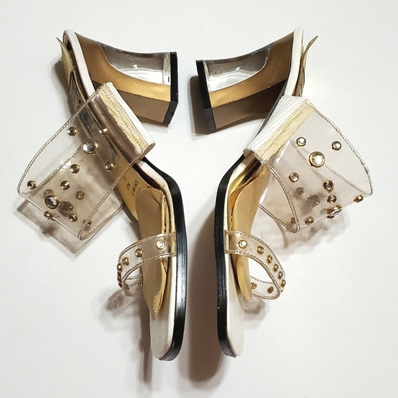 Street Feet Clear Crystals & Gold Studs Size 7.5 - Picture 8 of 15